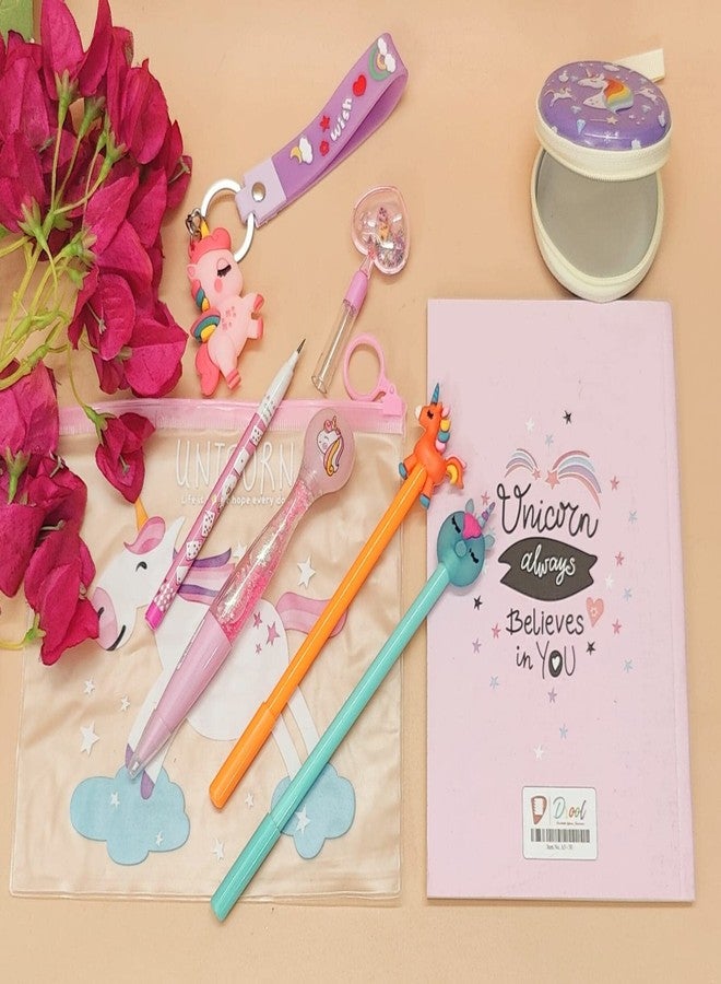 Tera13 TERA 13 Unicorn Diary For Girls (pack of 8 items) Note Book Diary For Girls Small Folder Pen Stationary, Kids Diary, Birthday Return Gifts Diary For Girls & Boys - Image 3